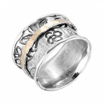Серебряное кольцо с золотом MVR1486G