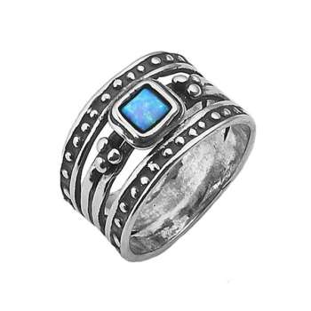 Серебряное кольцо с опалом иск. 01R661OP
