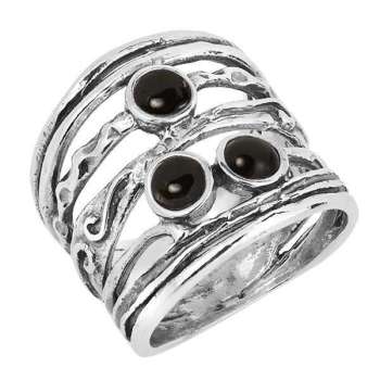 Серебряное кольцо с ониксом 01R1187ON