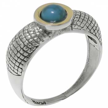 Серебряное кольцо с бирюзой и золотом MVR1653GTQ