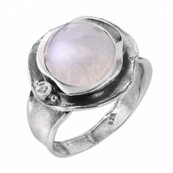Серебряное кольцо с лунным камнем и куб.цирконом MVR1312MS