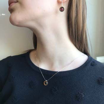 Серебряные серьги с гранатом и золотом MVE1732/2GGR