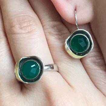 Серебряные серьги с халцедоном и золотом MVE1608/2GHL
