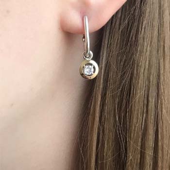 Серебряные серьги с куб.цирконом и золотом MVE1868GCZ