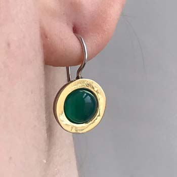 Серебряные серьги с халцедоном и золотом MVE1732GHL