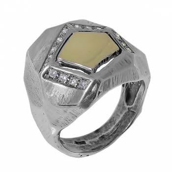 Серебряное кольцо с золотом и куб.цирконом MVR1238GCZ
