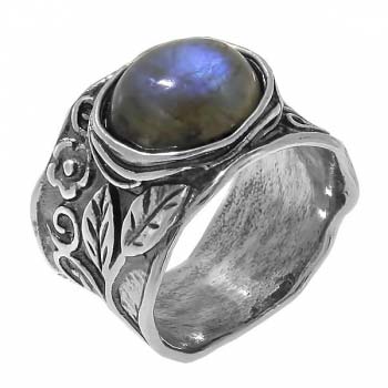 Серебряное кольцо с лабрадором 01R1222LB