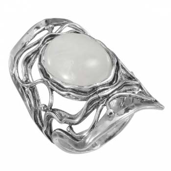 Серебряное кольцо с лунным камнем 01R2464MS