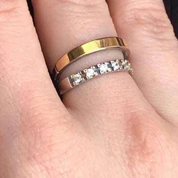 Серебряное кольцо с золотом и куб.цирконом MVR1314GCZ