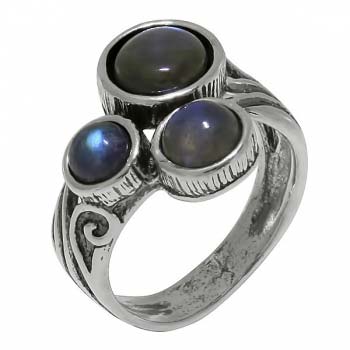 Серебряное кольцо с лабрадором 01R1886LB