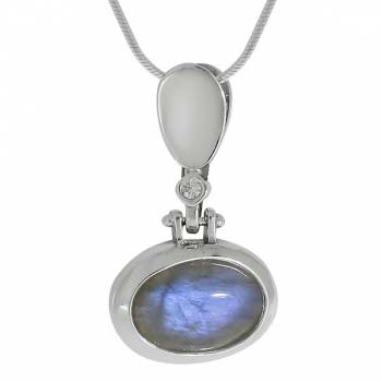 Серебряное колье с лабрадором и куб.цирконом MVN1200LB
