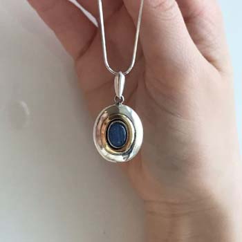 Серебряное колье с кианитом и золотом MVN1731GKT