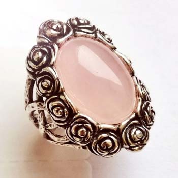 Серебряное кольцо с розовым кварцем 01R1414QZ