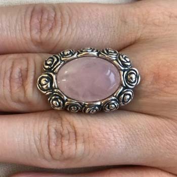 Серебряное кольцо с розовым кварцем 01R1414QZ