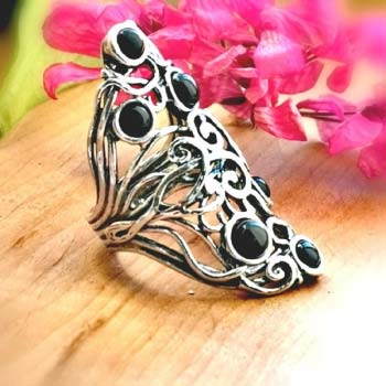 Серебряное кольцо с ониксом 01R2785ON