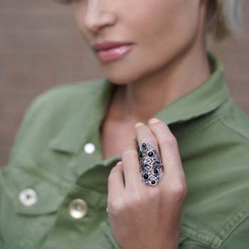 Серебряное кольцо с ониксом 01R2785ON