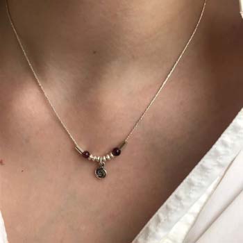 Серебряное колье с гранатом 01N623GR