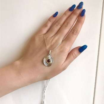 Серебряное колье с гранатом и золотом MVN1343GGR