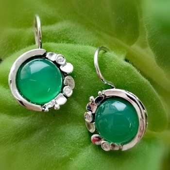 Серебряные серьги с халцедоном и куб.цирконом MVE1536HL/1