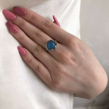 Серебряное кольцо с халцедоном и куб.цирконом MVR1536HL