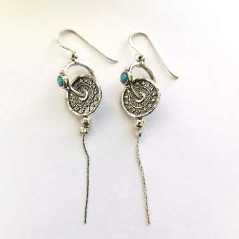 Серебряные серьги с опалом иск. 01E603OP/1