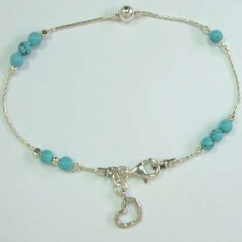 Серебряный браслет с бирюзой 01B455TQ