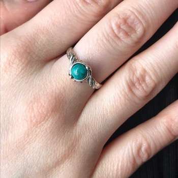 Серебряное кольцо с бирюзой 01R815TQ