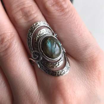 Серебряное кольцо с лабрадором 01R961LB