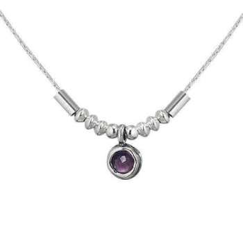 Серебряное колье с аметистом 01N852AM