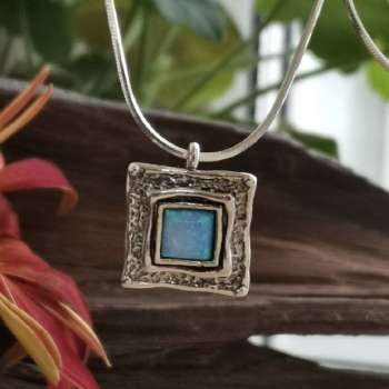 Серебряное колье с опалом иск. 01N4155OP