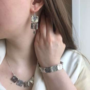 Серебряное колье 01N4427
