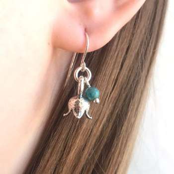 Серебряные серьги с бирюзой 01E1391TQ