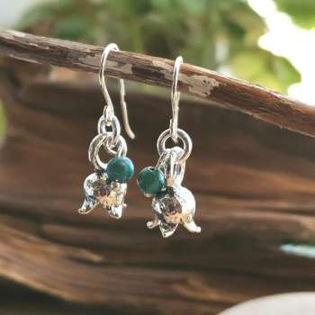 Серебряные серьги с бирюзой 01E1391TQ