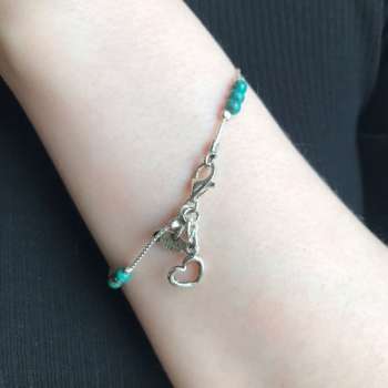 Серебряный браслет с бирюзой 01B455TQ