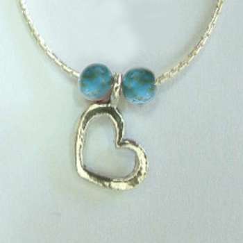 Серебряное колье с бирюзой 01N399TQ