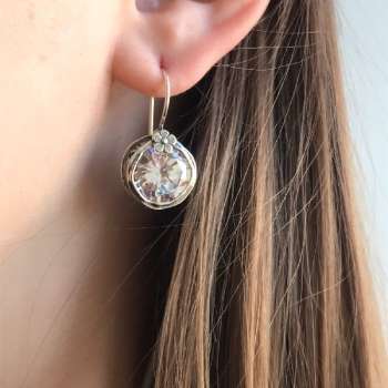 Серебряные серьги с куб.цирконом 01E1495CZ