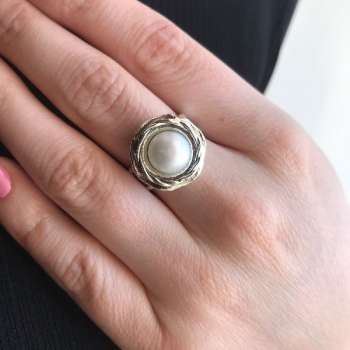 Серебряное кольцо с жемчугом 01R2866PL