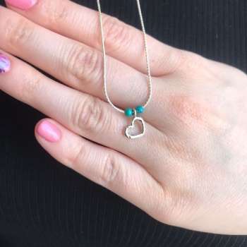 Серебряное колье с бирюзой 01N399TQ