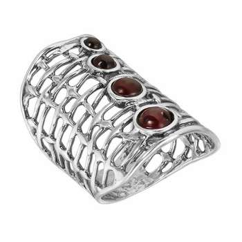 Серебряное кольцо с гранатом 01R2106GR