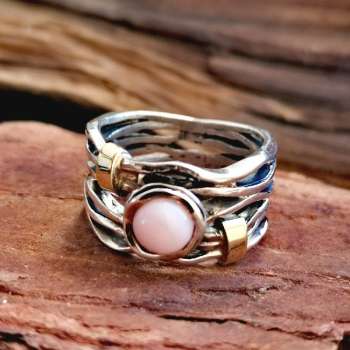 Серебряное кольцо с опалом и золотом MVR1447GOP/1