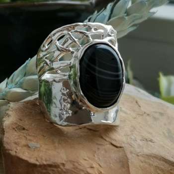 Серебряное кольцо с агатом 01R2347AG