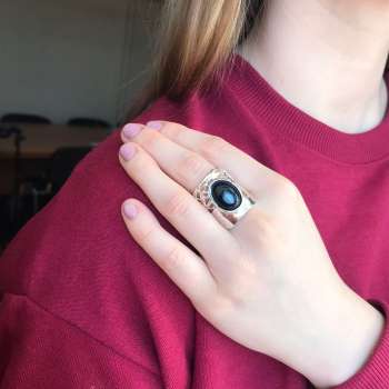 Серебряное кольцо с агатом 01R2347AG