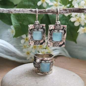 Серебряное кольцо с халцедоном 01R438HL/2