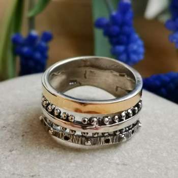 Серебряное кольцо с золотом MVR1604G