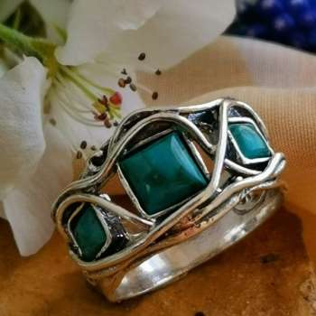 Серебряное кольцо с бирюзой 01R942TQ