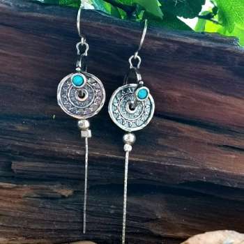 Серебряные серьги с опалом иск. 01E603OP/1