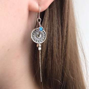 Серебряные серьги с опалом иск. 01E603OP/1