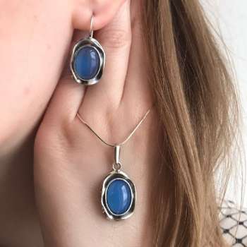 Серебряное колье с халцедоном MVN1116HL/2