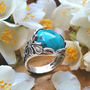 Серебряное кольцо с бирюзой 01R1108TQ