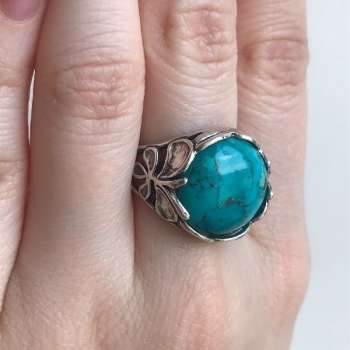 Серебряное кольцо с бирюзой 01R1108TQ